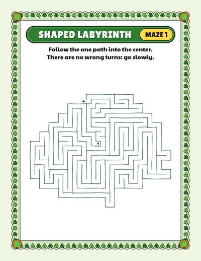 Ladybug: Shape walk: a shaped labyrinth inside a ladybug, traced to the center