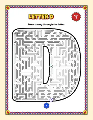 Letter D maze page